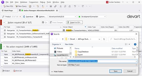How do I export scan results in a more usable CSV format, eg via .